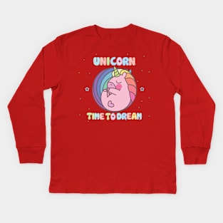 Time to Dream Unicron kids Grils teen fun cute Design Kids Long Sleeve T-Shirt